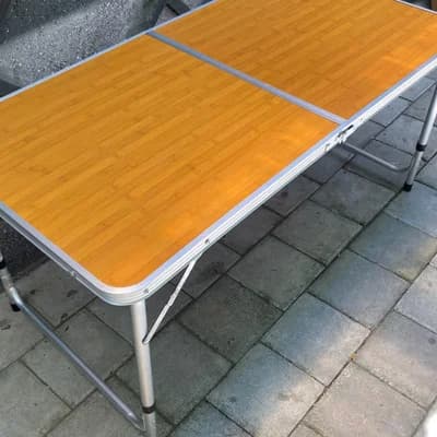 Meja Lipat Koper Kaki Bulat